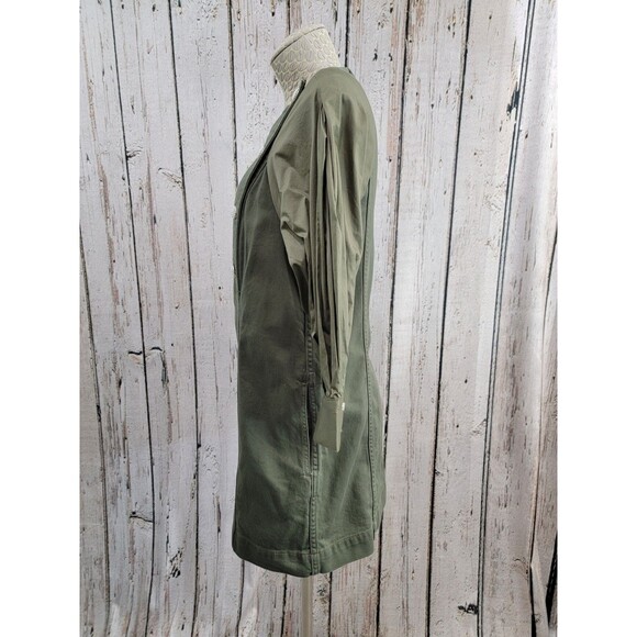 CLD Women's Size 10 Something Navy Army Green Arielle Pearl Button Dress Aline - Picture 8 of 15